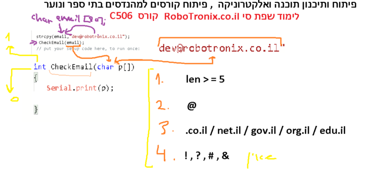 לימוד ארדואינו שפת סי - פונקציות ומחרוזות